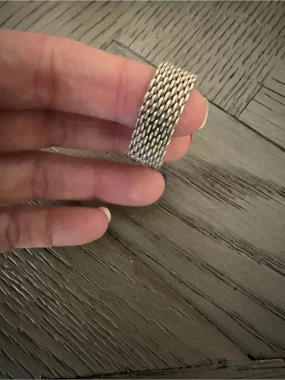 Tiffany & Co. Silver Mesh Band Ring